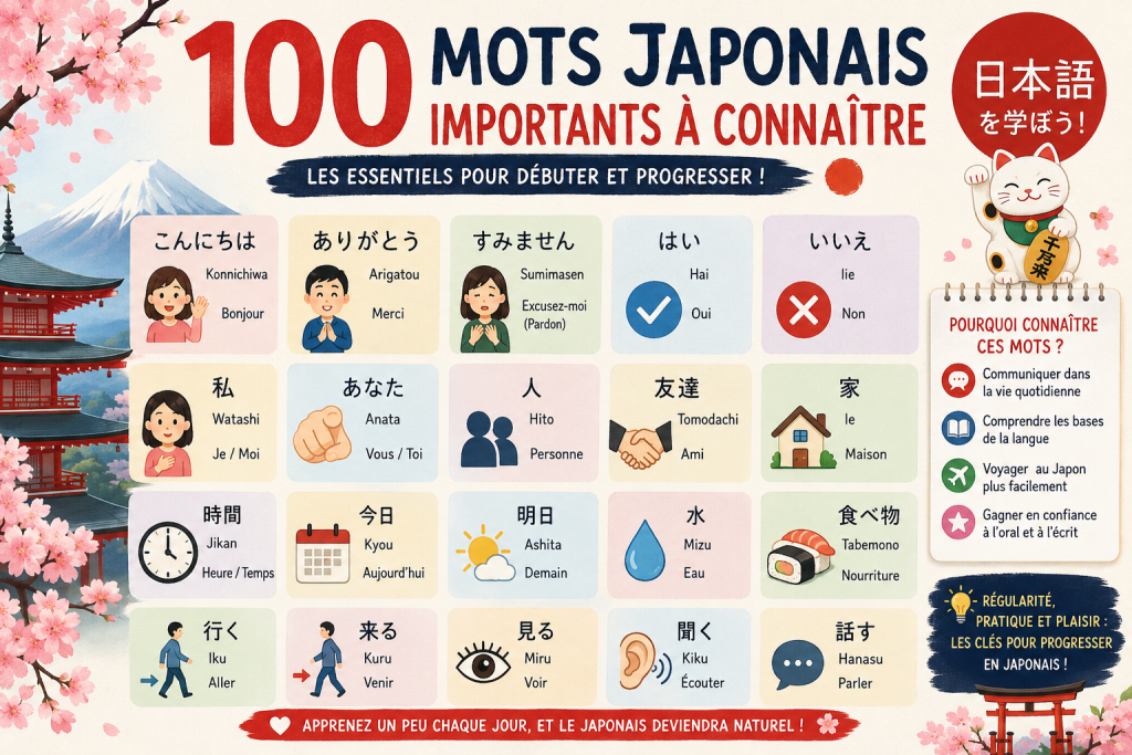 100 mots japonais